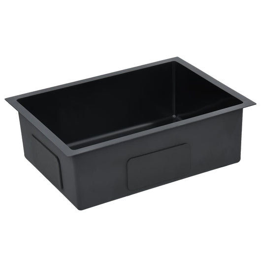 Lavello da cucina fatto a mano con filtro in acciaio inox nero 02_0002369