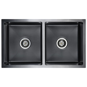 Lavello da cucina fatto a mano con filtro 76 x 44 cm acciaio inox nero 02_0002370