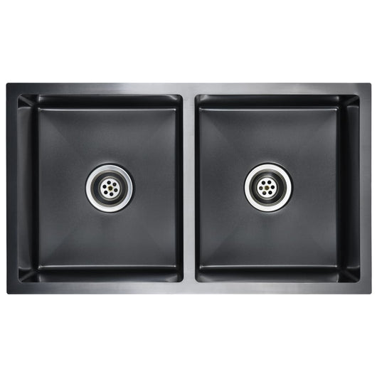 Lavello da cucina fatto a mano con filtro 76 x 44 cm acciaio inox nero 02_0002370