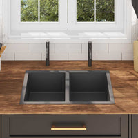 Lavello da Cucina Lavorato a Mano Nero in Acciaio Inoxcod mxl 103989