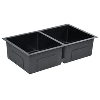 Lavello da cucina fatto a mano con filtro 76 x 44 cm acciaio inox nero 02_0002370