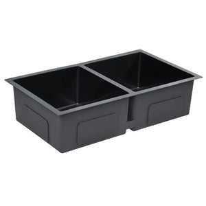 Lavello da cucina fatto a mano con filtro 76 x 44 cm acciaio inox nero 02_0002370