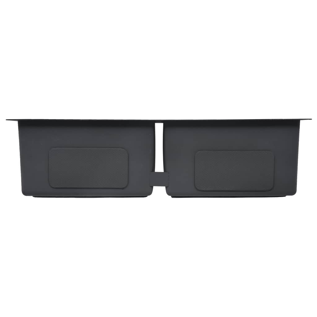 Lavello da cucina fatto a mano con filtro 76 x 44 cm acciaio inox nero 02_0002370