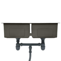 Lavello da Cucina Lavorato a Mano Nero in Acciaio Inox 145085