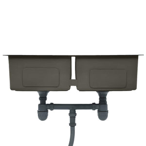 Lavello da Cucina Lavorato a Mano Nero in Acciaio Inox 145085