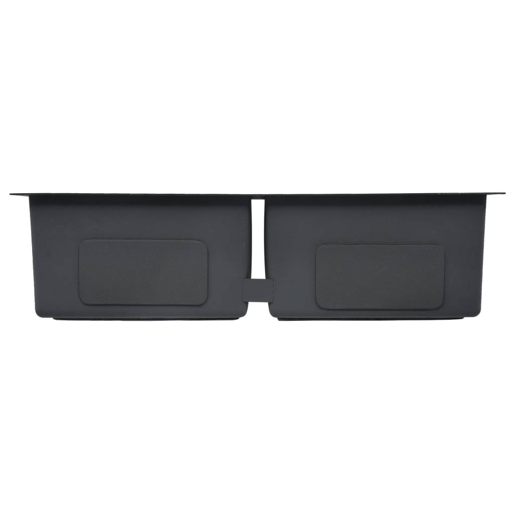 Lavello da cucina fatto a mano con filtro 76 x 44 cm acciaio inox nero 02_0002370