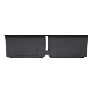 Lavello da cucina fatto a mano con filtro 76 x 44 cm acciaio inox nero 02_0002370