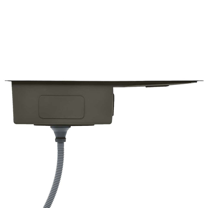 Lavello da Cucina Lavorato a Mano Nero in Acciaio Inox 145086