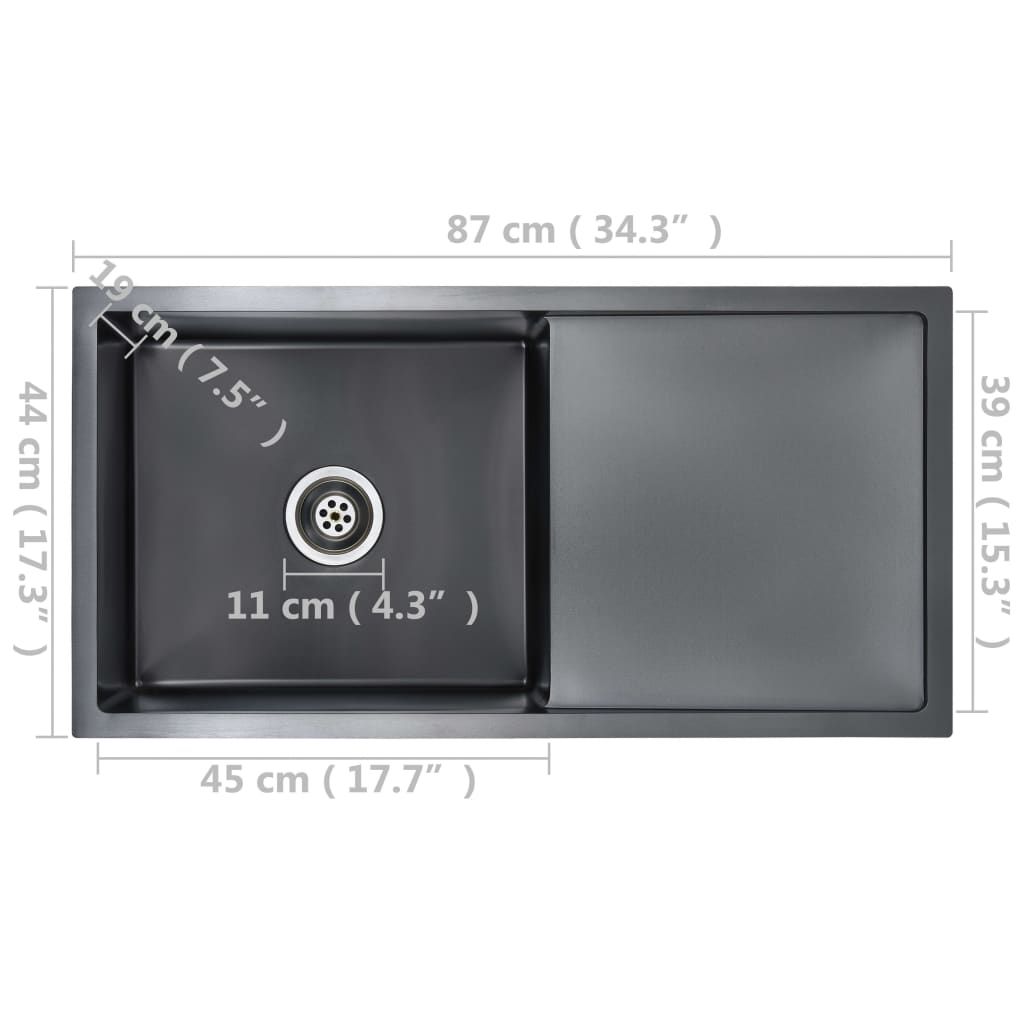 Lavello da cucina fatto a mano con filtro in acciaio inox nero 02_0002371