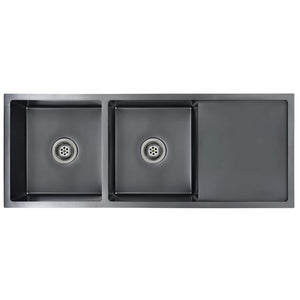 Lavello da Cucina Lavorato a Mano Nero in Acciaio Inox 145087