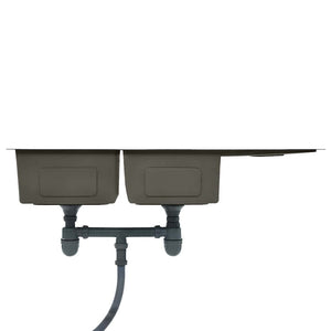 Lavello da Cucina Lavorato a Mano Nero in Acciaio Inox 145087