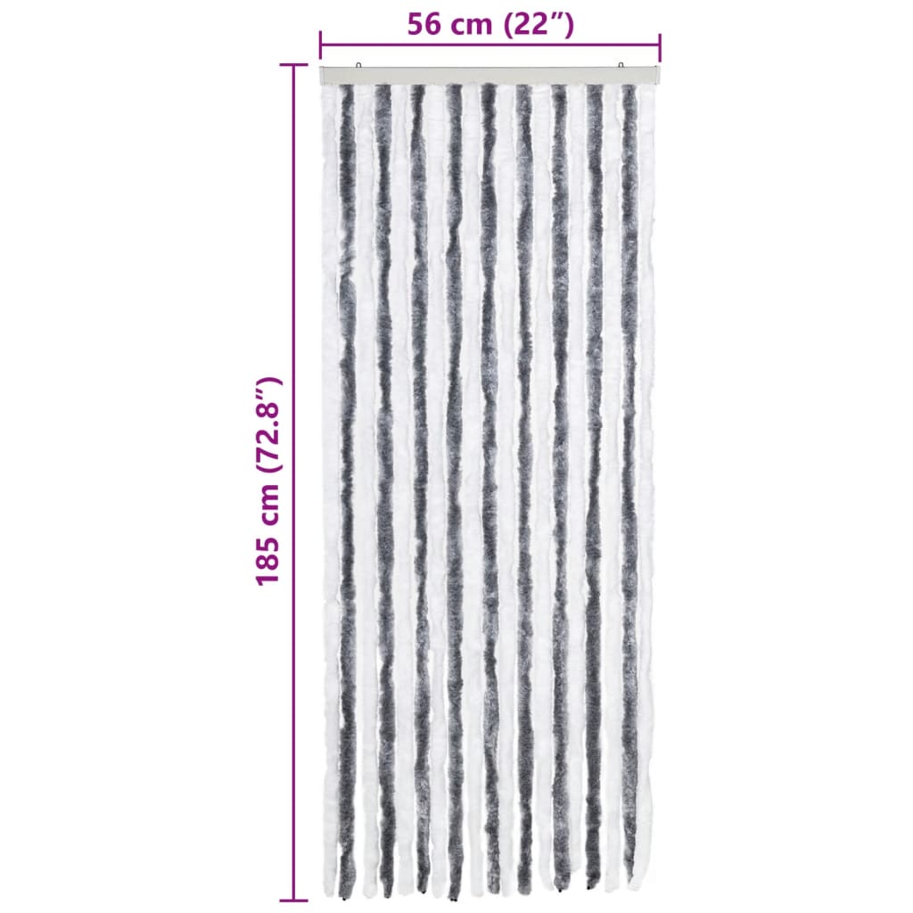 Zanzariera Grigio e Bianco 56x185 cm Ciniglia 284271