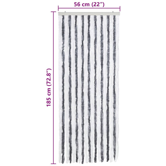 Zanzariera Grigio e Bianco 56x185 cm Ciniglia 284271