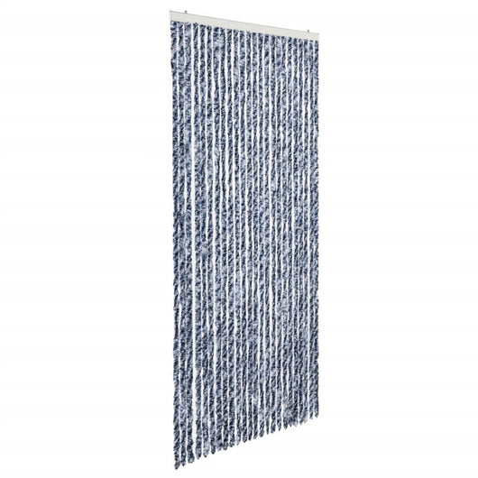Zanzariera Blu Bianco e Argento 100x220 cm Ciniglia 284275