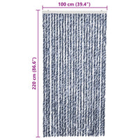 Zanzariera Blu Bianco e Argento 100x220 cm Ciniglia 284275