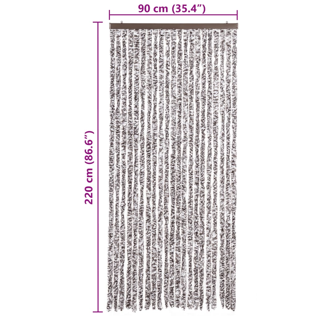 Zanzariera Marrone e Beige 90x220 cm Ciniglia cod mxl 76423