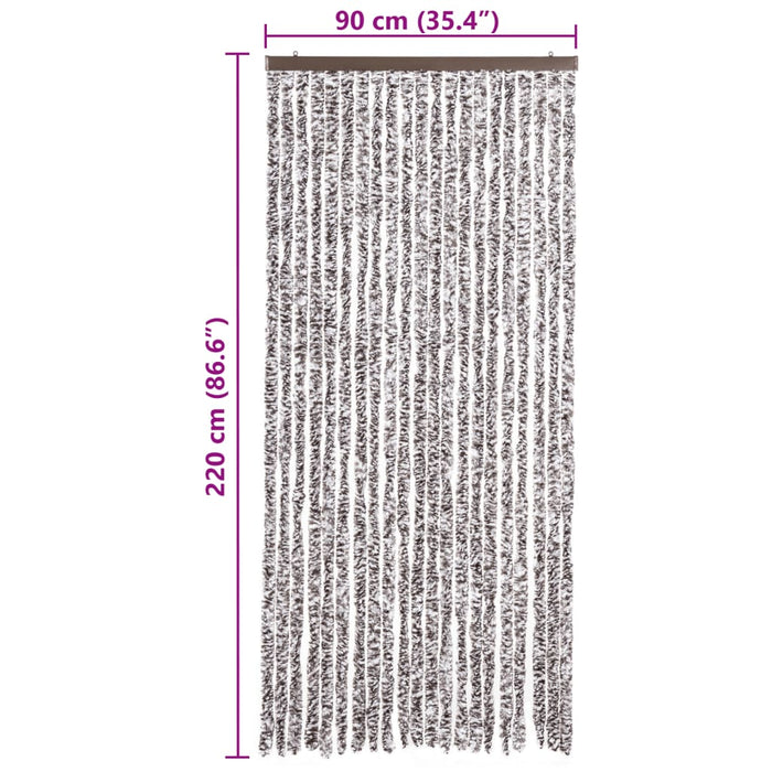 Zanzariera Marrone e Beige 90x220 cm Ciniglia cod mxl 76423