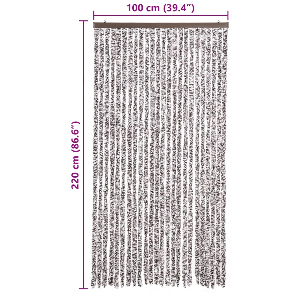 Zanzariera Marrone e Beige 100x220 cm Ciniglia 284278