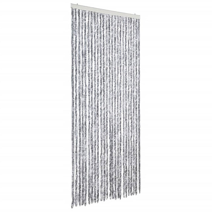 Zanzariera Bianco e Grigio 100x220 cm Ciniglia 284281