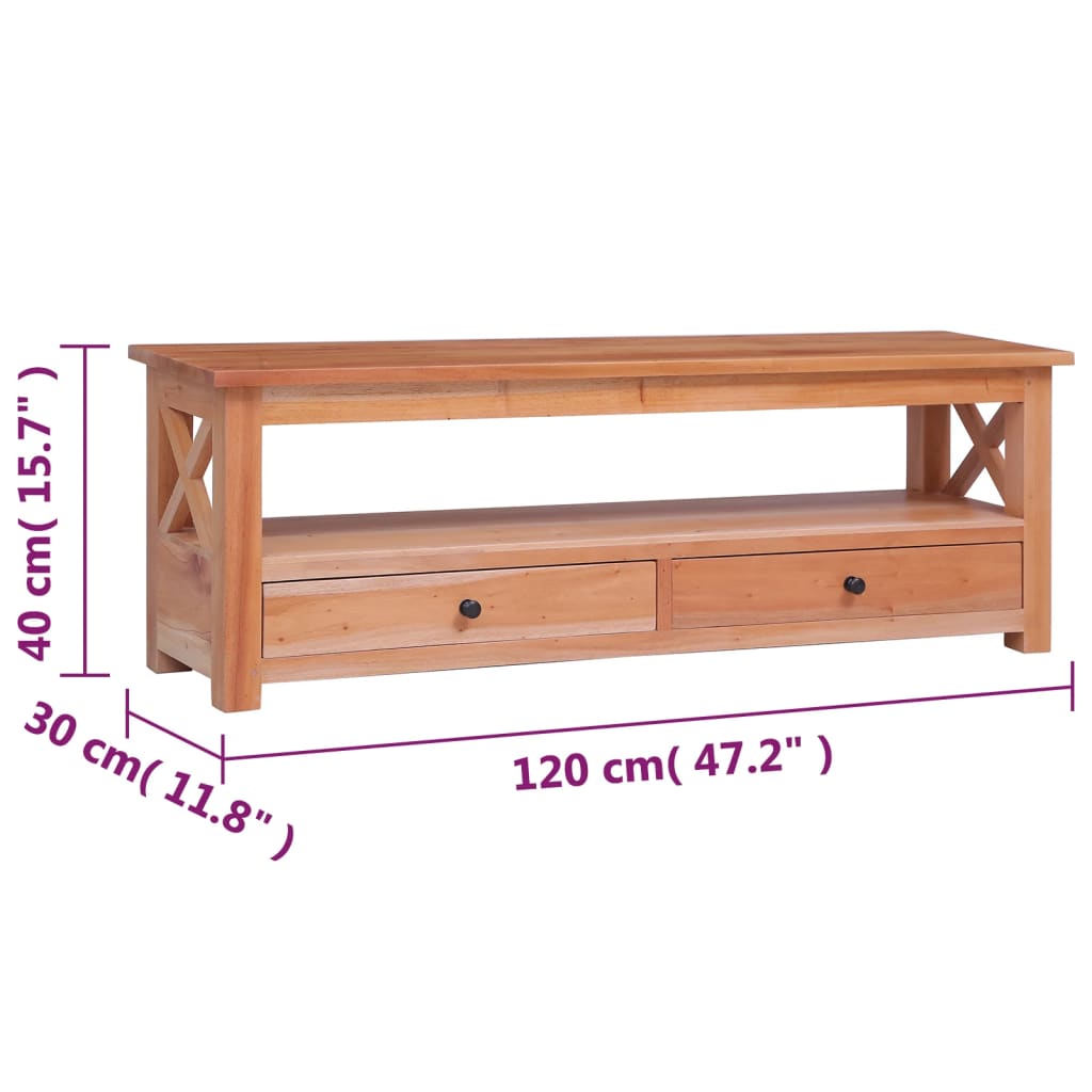 Mobile Porta TV-Mobile per TV-Credenza TV 120x30x40 cm in Legno Massello di Mogano