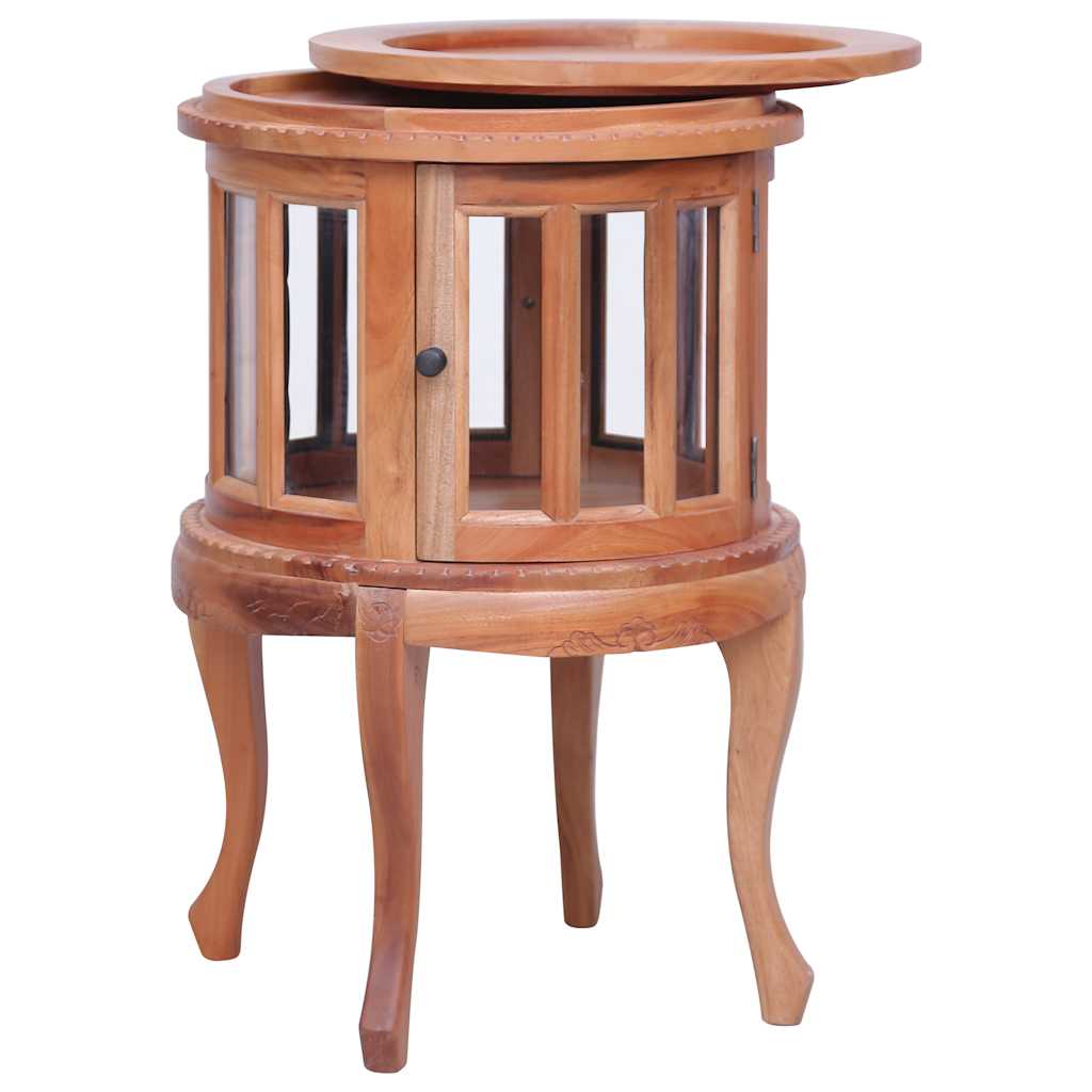 Mobile con Vetrina Naturale 50x50x76 cm in Mogano Massello 283844