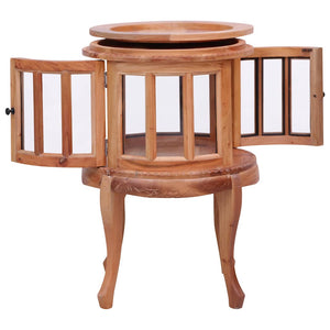 Mobile con Vetrina Naturale 50x50x76 cm in Mogano Massello 283844