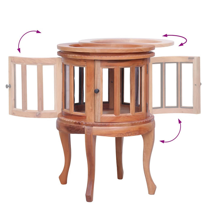 Mobile con Vetrina Naturale 50x50x76 cm in Mogano Massello 283844