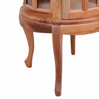 Mobile con Vetrina Naturale 50x50x76 cm in Mogano Massello 283844