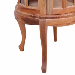 Mobile con Vetrina Naturale 50x50x76 cm in Mogano Massello 283844