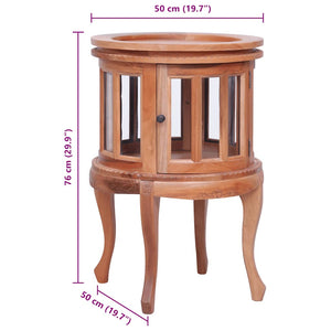 Mobile con Vetrina Naturale 50x50x76 cm in Mogano Massello 283844