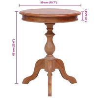 Tavolino di Servizio Naturale 50x50x65cm in Massello di Mogano cod mxl 62843