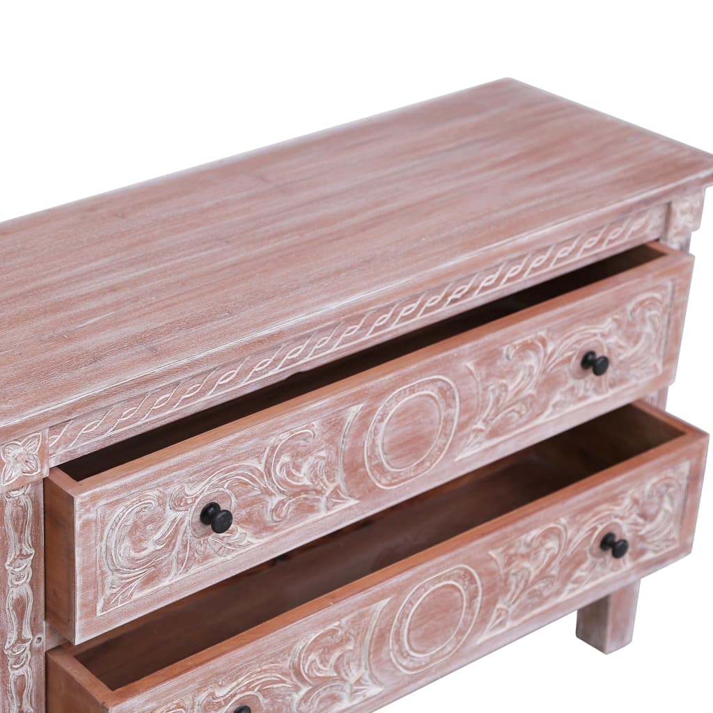 Credenza con 2 Cassetti 90x30x60 cm in Legno Massello di Mogano 283852