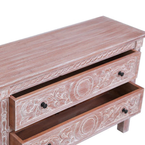 Credenza con 2 Cassetti 90x30x60 cm in Legno Massello di Mogano 283852