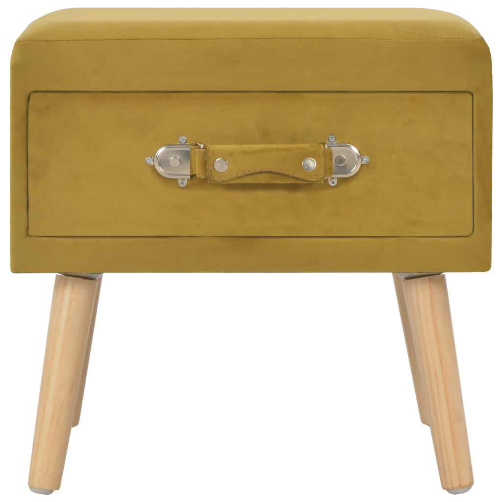 Comodini Senape 2 pz-Set di 2 Tavolino da notte 40x35x40 cm in Velluto