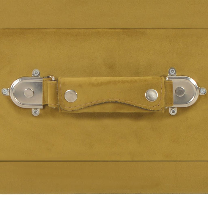 Comodini Senape 2 pz-Set di 2 Tavolino da notte 40x35x40 cm in Velluto