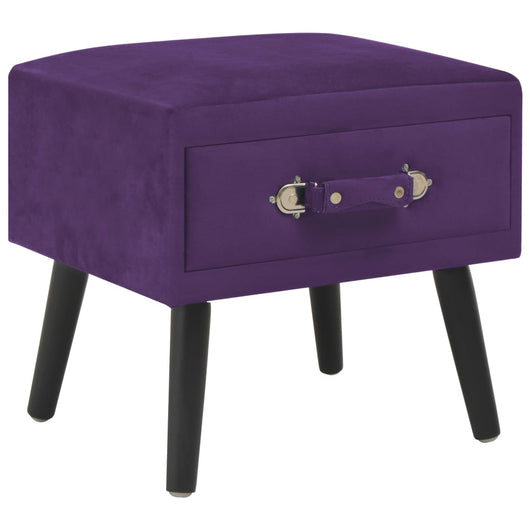 Comodini Viola Scuro 2 pz-Set di 2 Tavolino da notte 40x35x40 cm in Velluto