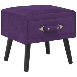 Comodini Viola Scuro 2 pz 40x35x40 cm in Velluto 276385