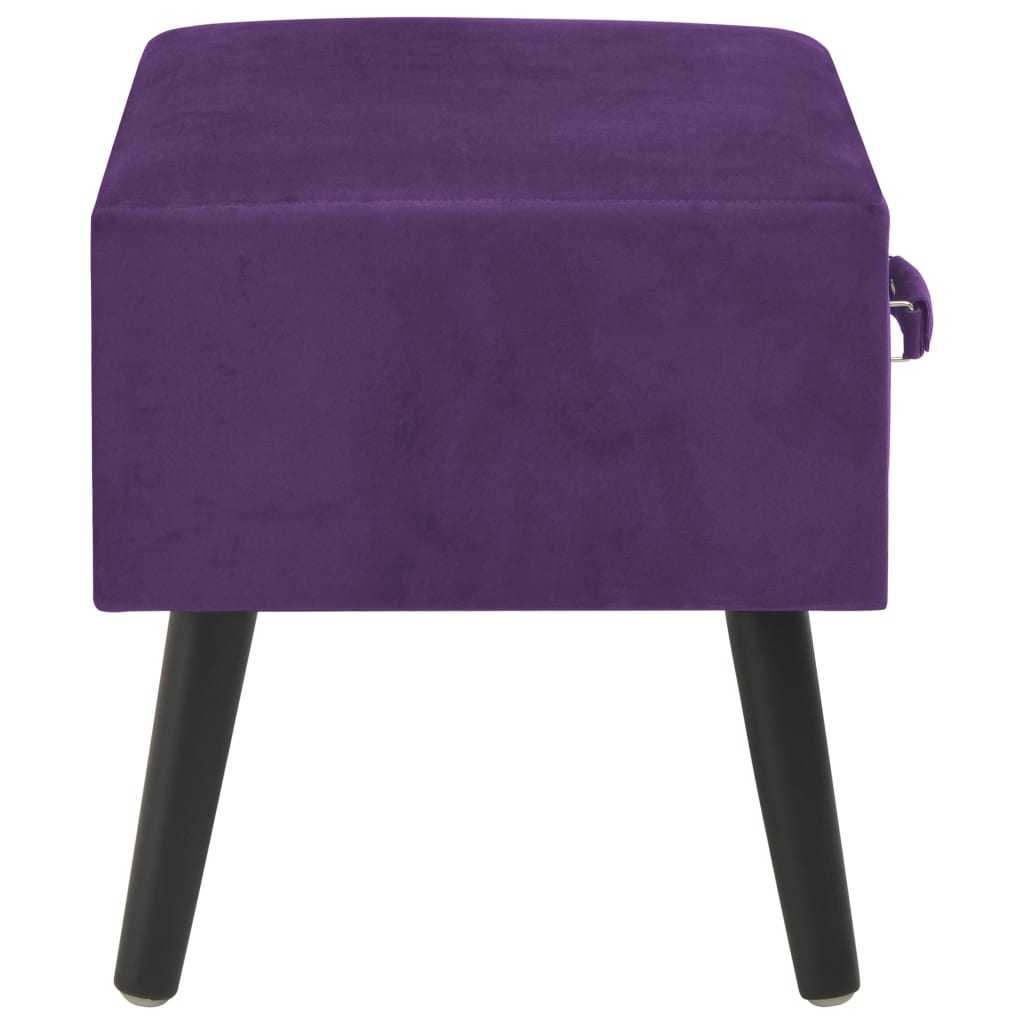 Comodini Viola Scuro 2 pz 40x35x40 cm in Velluto 276385