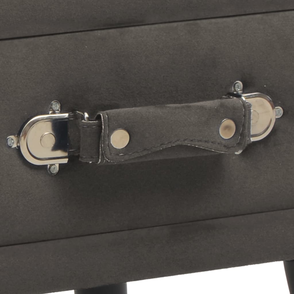 Comodini Grigi 2 pz 40x35x40 cm in Velluto 276386