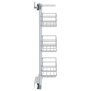 Cestino da Cucina in Rete a 3 Livelli-Scaffale per Cucina Argento 47x15,5x55,5 cm