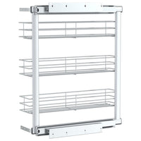 Cestino da Cucina in Rete a 3 Livelli-Scaffale per Cucina Argento 47x15,5x55,5 cm