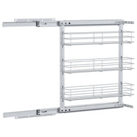 Cestino da Cucina in Rete a 3 Livelli-Scaffale per Cucina Argento 47x15,5x55,5 cm