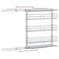 Cestino da Cucina in Rete a 3 Livelli-Scaffale per Cucina Argento 47x15,5x55,5 cm