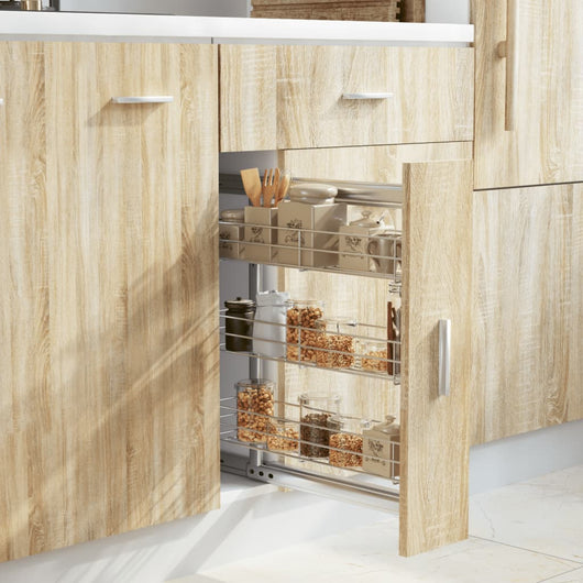 Cestino da Cucina in Rete a 3 Livelli Argento 47x15,5x55,5 cmcod mxl 104223