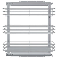 Cestino da Cucina in Rete a 3 Livelli Argento 47x35x56 cm 50970