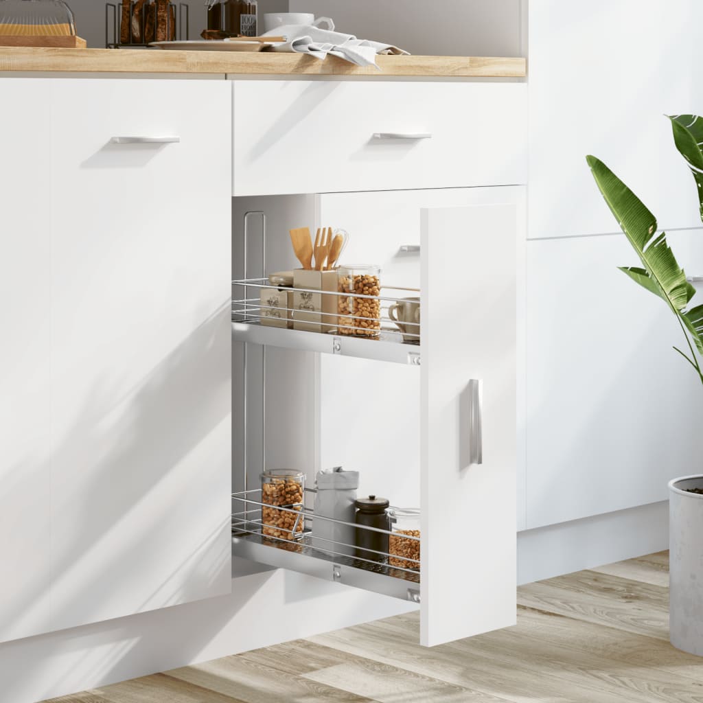 Cestello Metallico Estraibile a 2 Livelli Argento 47x15x54,5 cm 50971