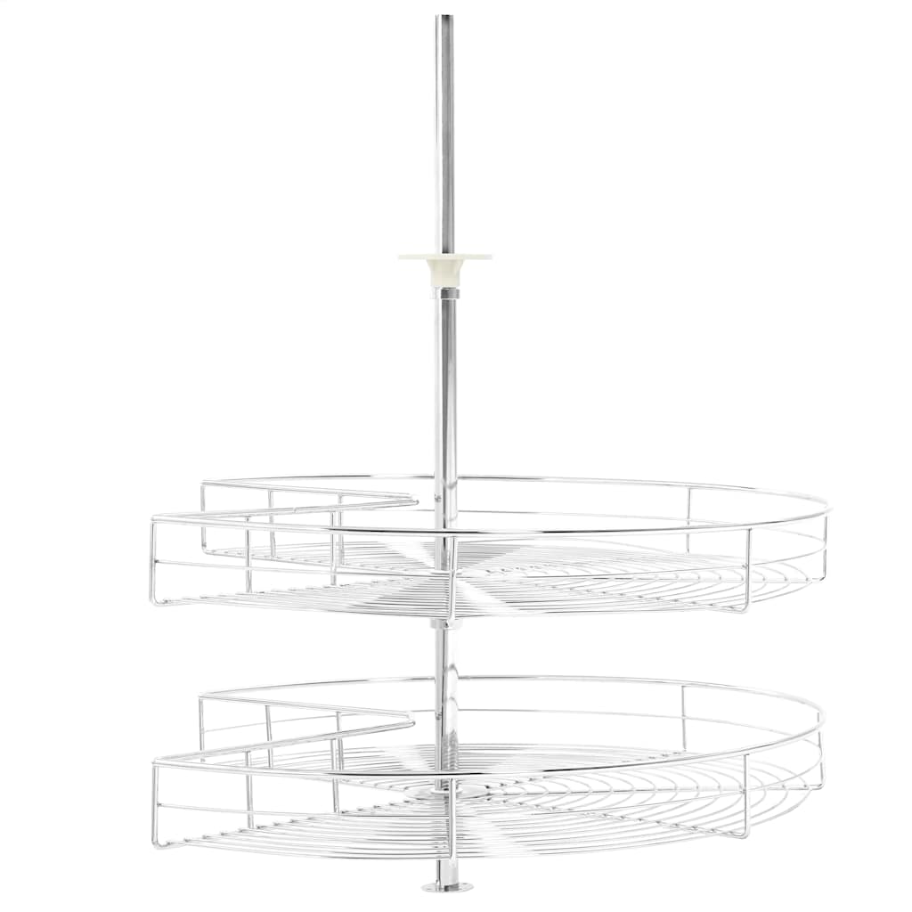 Cestello Metallico a 2 Livelli Argento Rotabile 270Â° 71x71x80cm cod mxl 66612