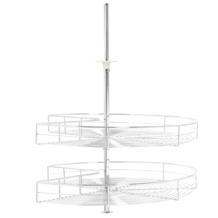 Cestello Metallico a 2 Livelli Argento Rotabile 270Â° 71x71x80cm cod mxl 66612