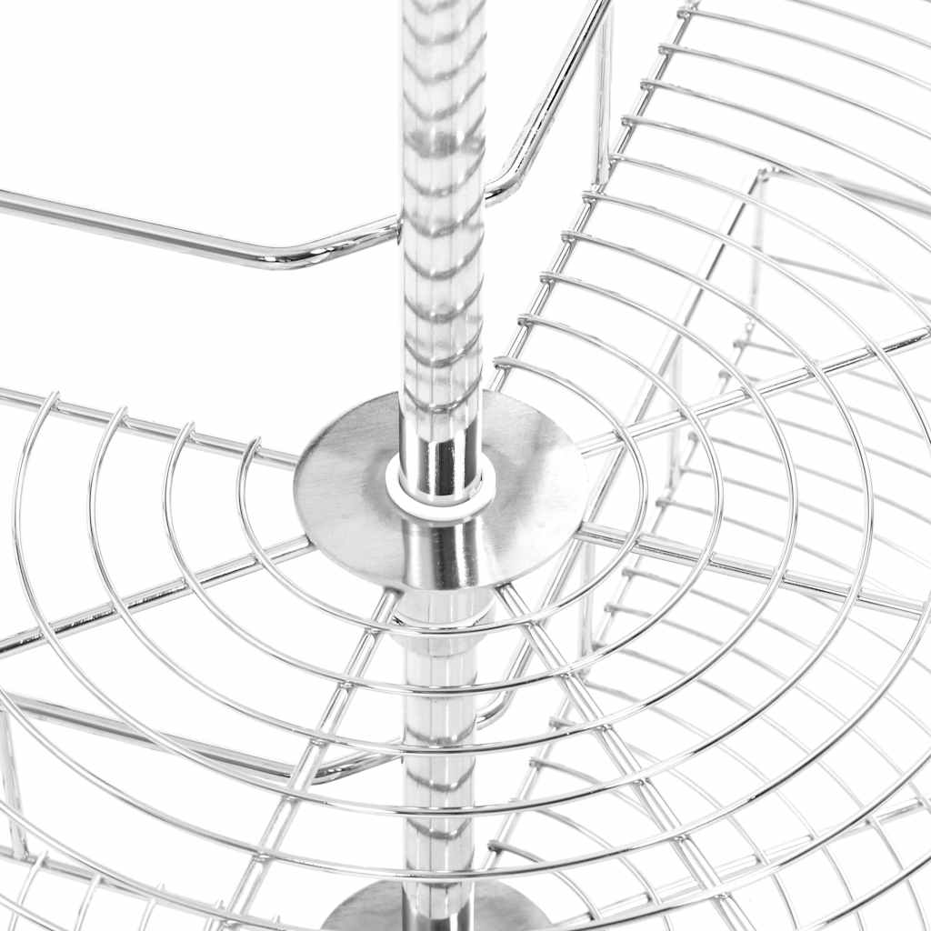 Cestello Metallico a 2 Livelli Argento Rotabile 270Â° 71x71x80cm cod mxl 66612