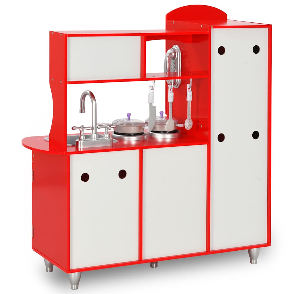 Cucina Giocattolo per Bambini in MDF 84x31x89 cm Rossa 80253